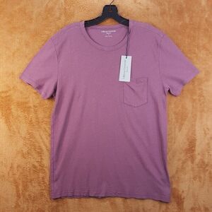 OFFICINE GENERALE Mens Shirt Small Plum Pullover Crew Pocket Tee $170